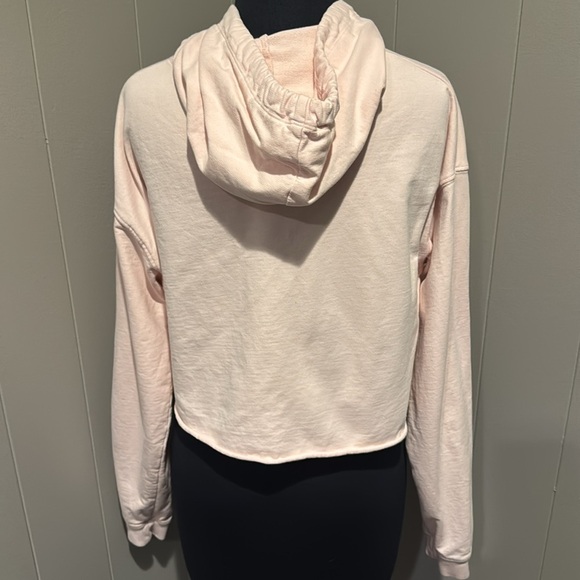 Pura Vida light pink cropped FEELINGS graphic long sleeve hoodie. Small. - Picture 4 of 5